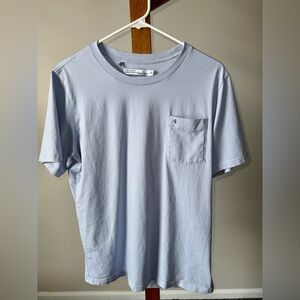 Criquet Slub Cotton Pocket T-Shirt Light Blue Size Large